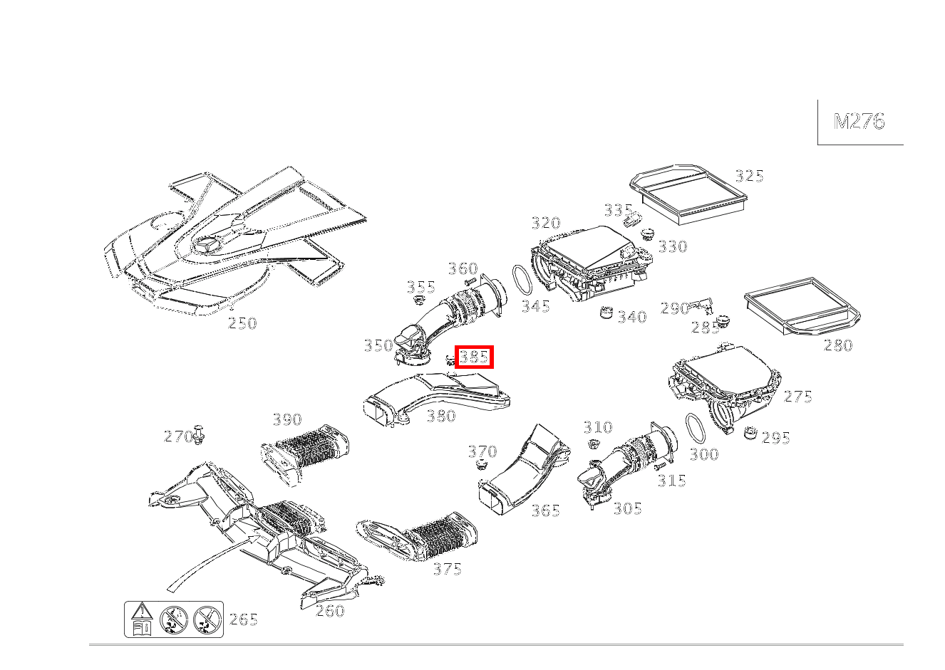 Puffer Motorabdeckung an Rohluftleitung, rechts E 450 4MATIC Cabriolet BCA 238 Puffer Motorabdeckung an Rohluftleitung, rechts E 450 4MATIC Cabriolet BCA 238