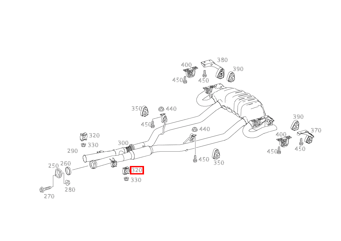 AUFHAENGUNG ABGASLEITUNG AUSPUFFANLAGE MITTE SLS AMG GT Roadster Final Edition 197 AUFHAENGUNG ABGASLEITUNG AUSPUFFANLAGE MITTE SLS AMG GT Roadster Final Edition 197
