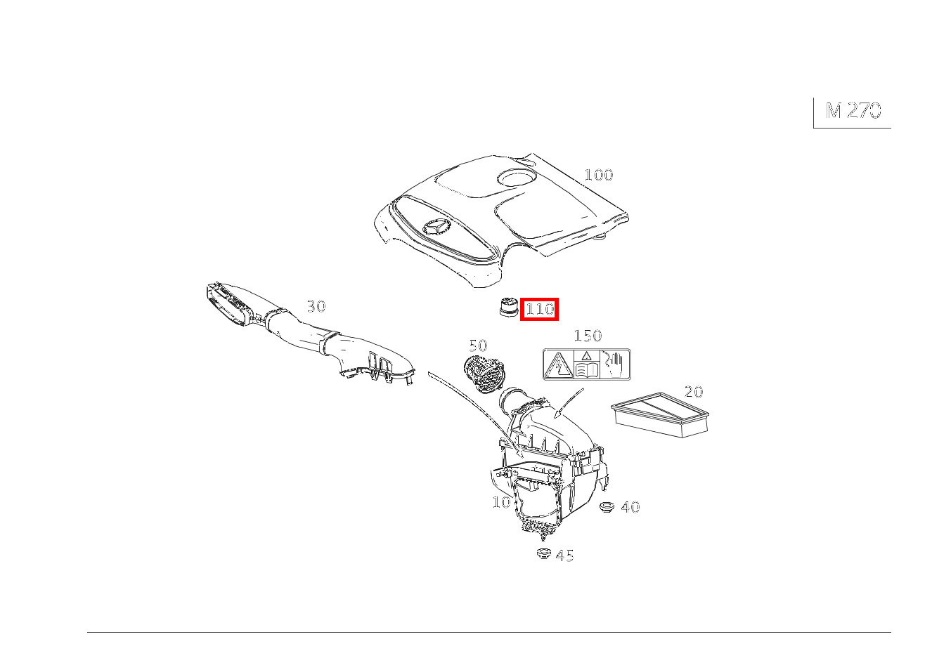 Elastomerlager BEFESTIGUNG ABDECKHAUBE GLA250 4M 156