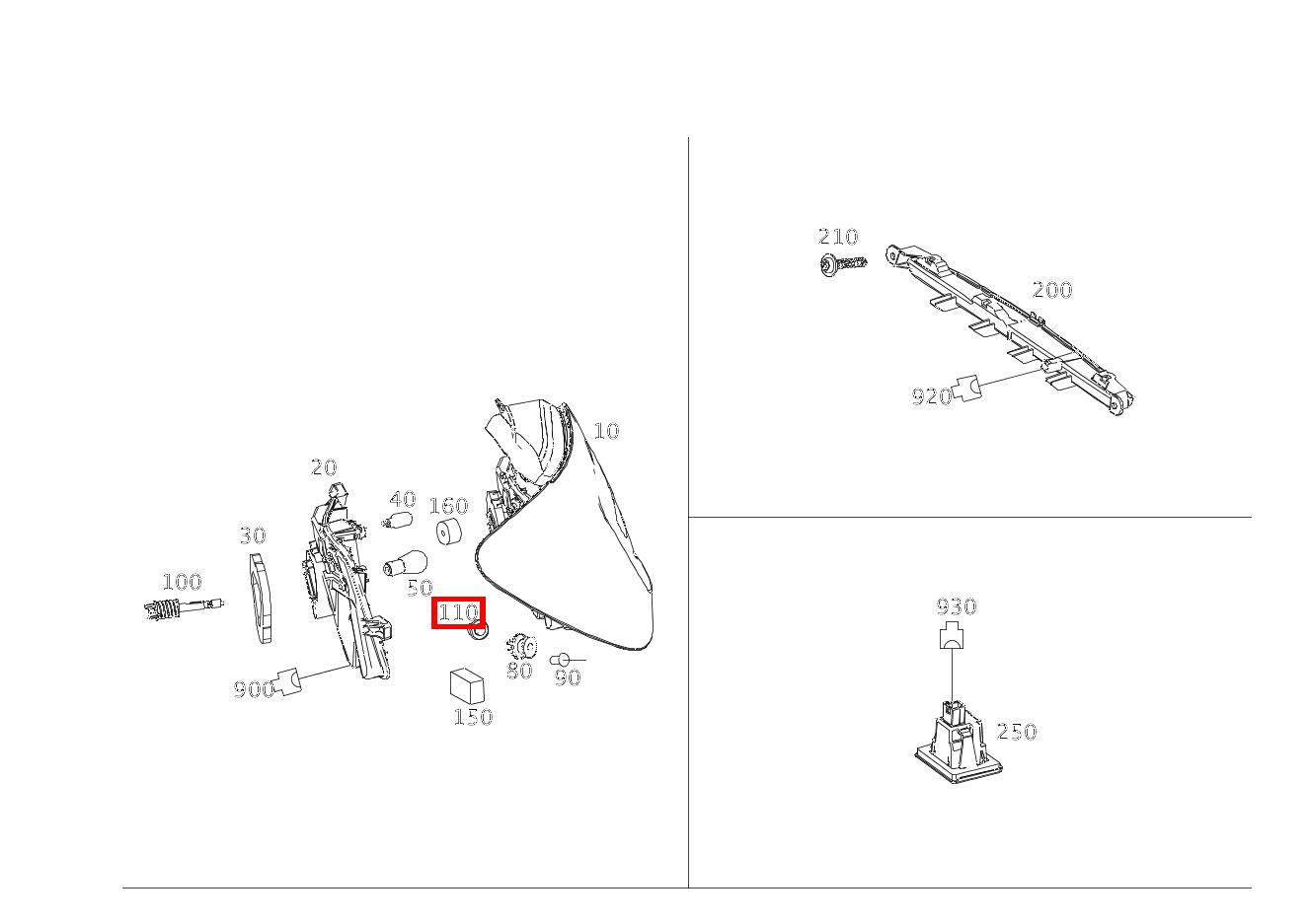 Elastomerlager BEFESTIGUNG RECHTE SCHLUSSLEUCHTE, SEITLICH A 45 AMG 4MATIC 176