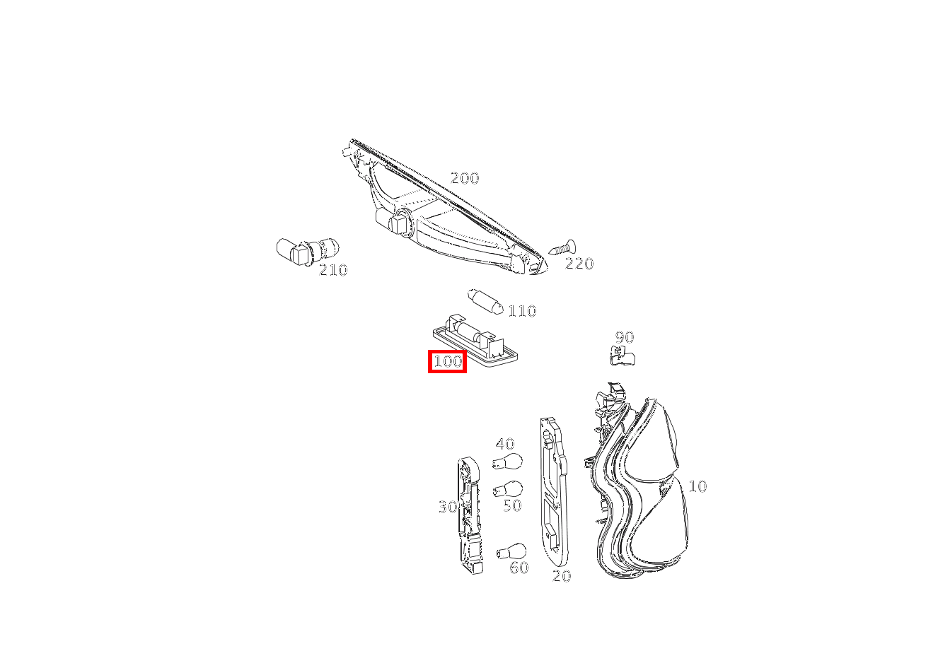 Kennzeichenleuchte KENNZEICHENLEUCHTE fortwo coupé mhd 52 kW 460 Kennzeichenleuchte KENNZEICHENLEUCHTE fortwo coupé mhd 52 kW 460