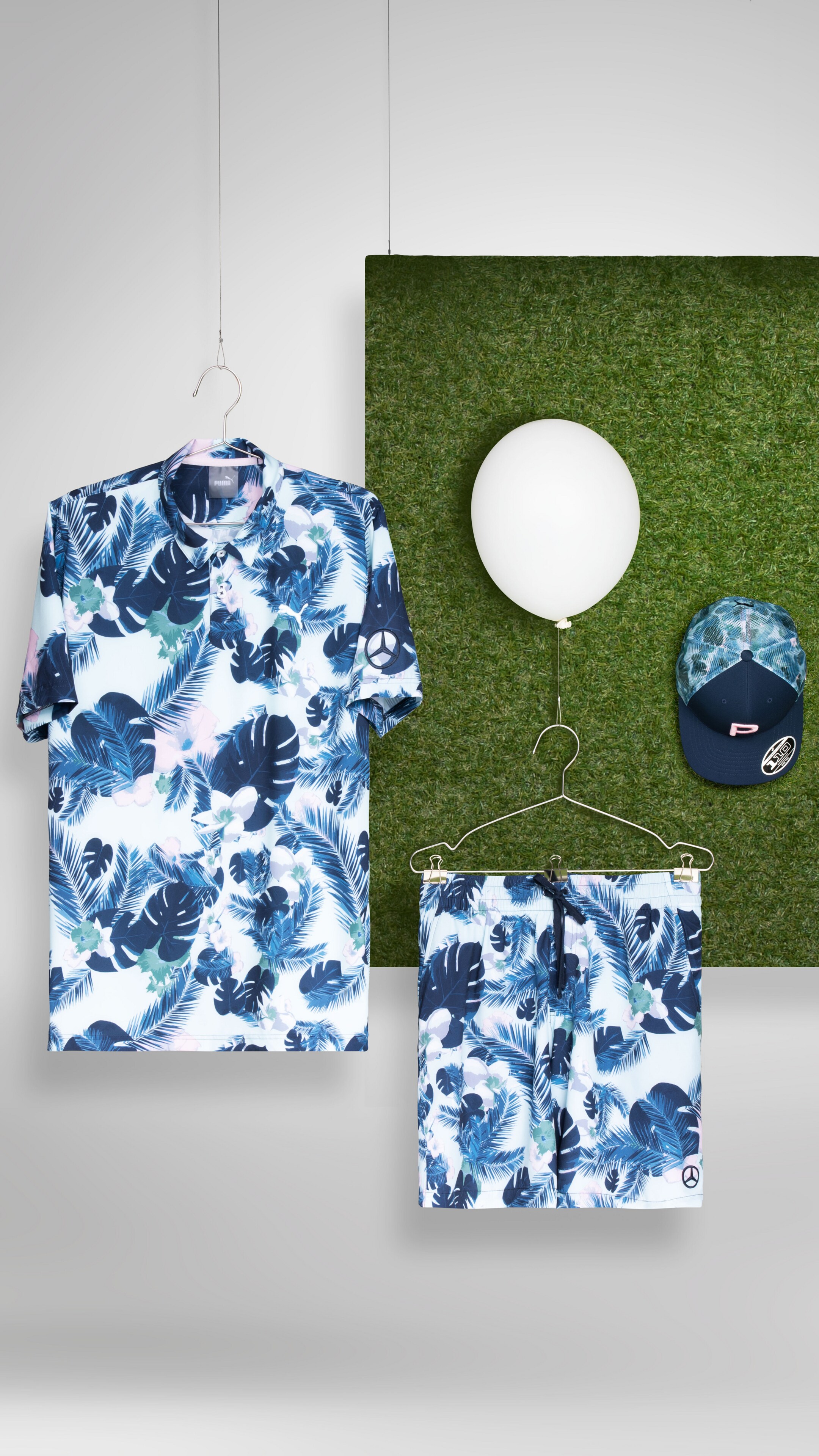 Mercedes-Benz - Men's golf polo shirt & Men's golf shorts & Golf cap Men's golf polo shirt & Men's golf shorts & Golf cap
