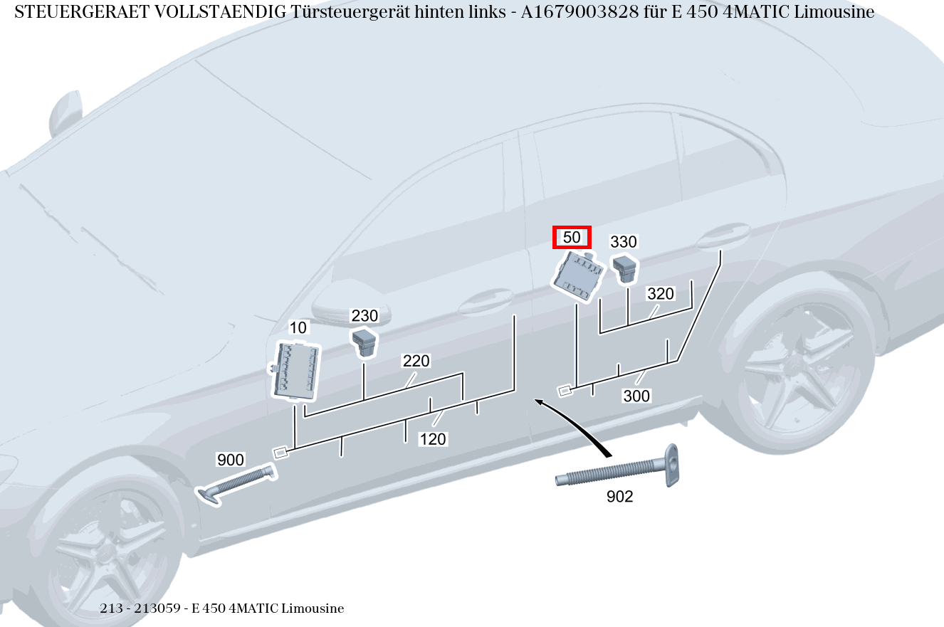 Steuergerät vollständig Türsteuergerät hinten links E 450 4MATIC Limousine 213