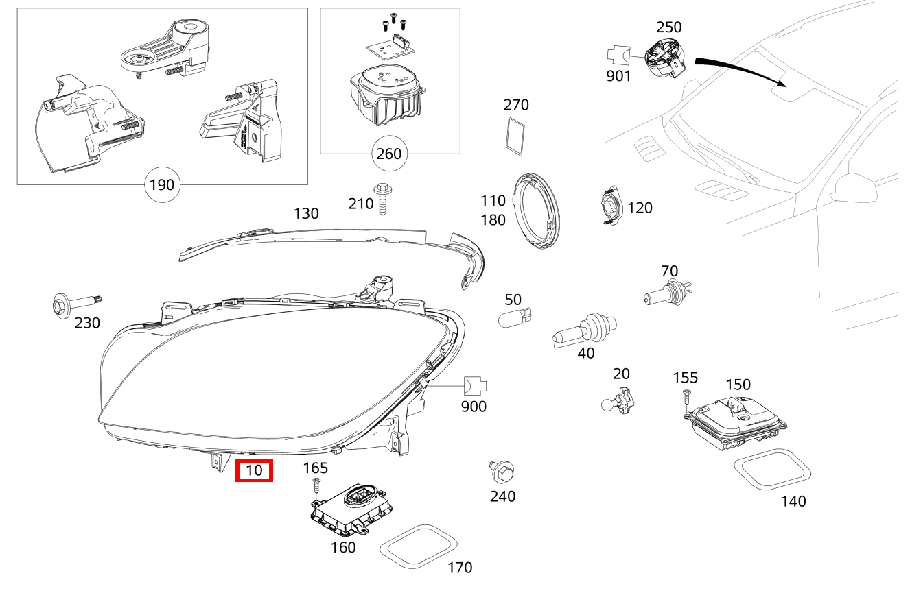 Scheinwerfer RECHTS GLS 500 4MATIC 166 Scheinwerfer RECHTS GLS 500 4MATIC 166