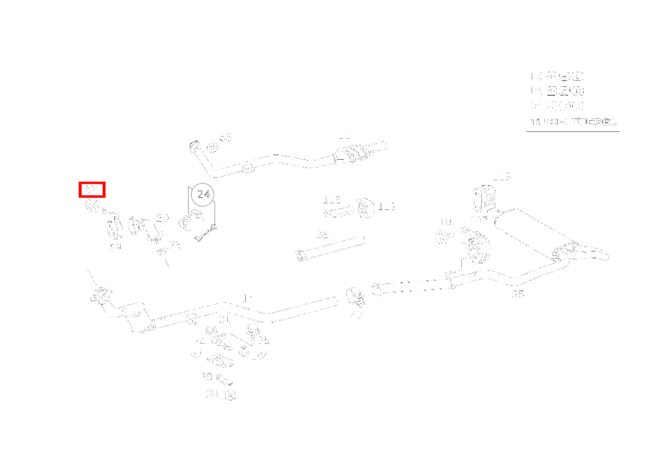 Sechsrundschraube AUSPUFFROHR AN TURBOLADER M 8X40; M8X40 E300TT 210 Sechsrundschraube AUSPUFFROHR AN TURBOLADER M 8X40; M8X40 E300TT 210