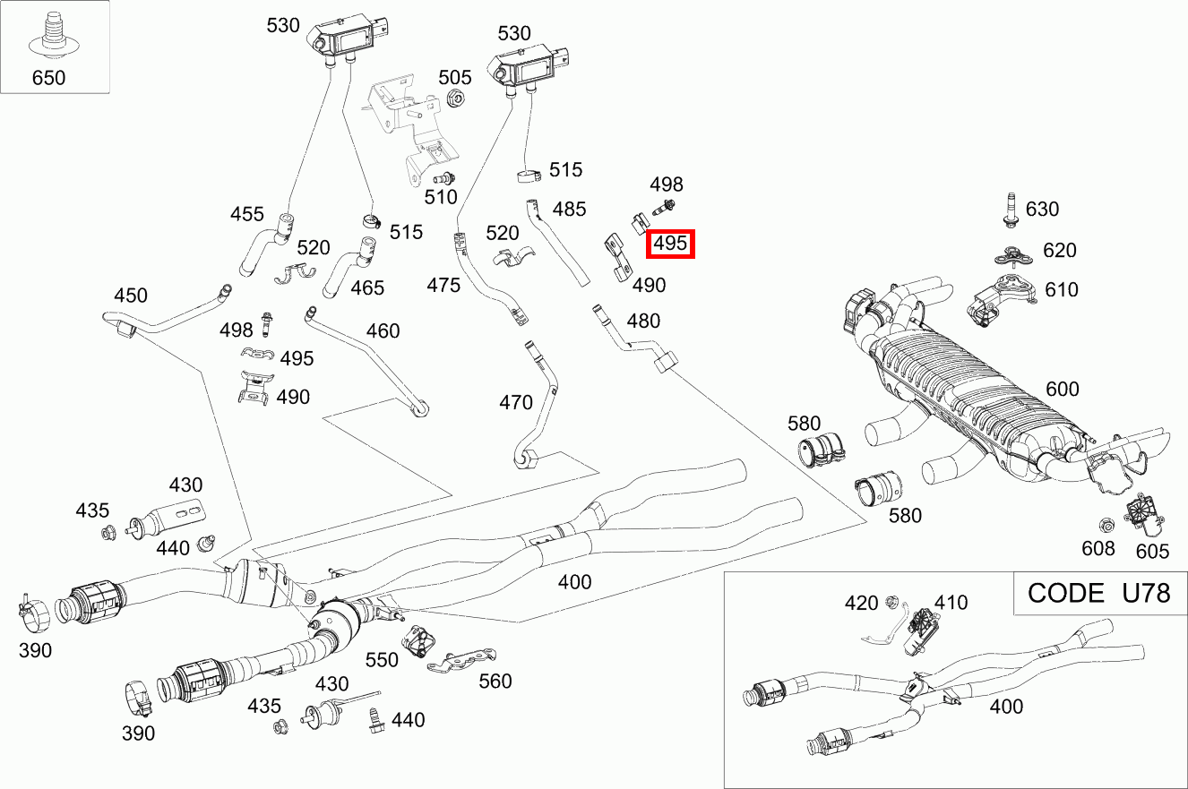 Lasche Druckleitungen an Halter links und rechts GLS 580 4MATIC 167