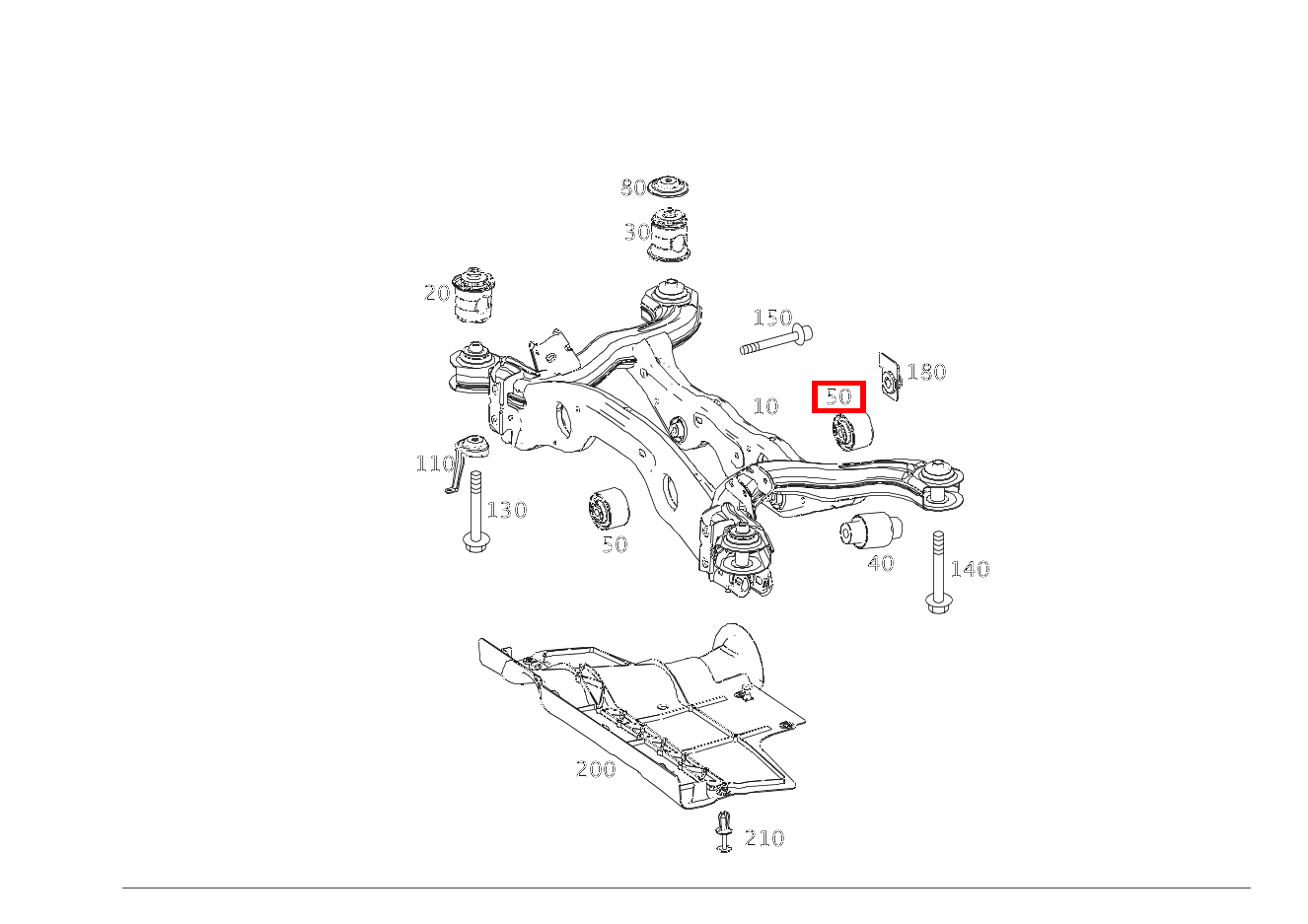 HINTERACHSGETRIEBELAGER ACHSGEHAEUSE AN HINTERACHSTRAEGER, HINTEN B220 4M 246 HINTERACHSGETRIEBELAGER ACHSGEHAEUSE AN HINTERACHSTRAEGER, HINTEN B220 4M 246