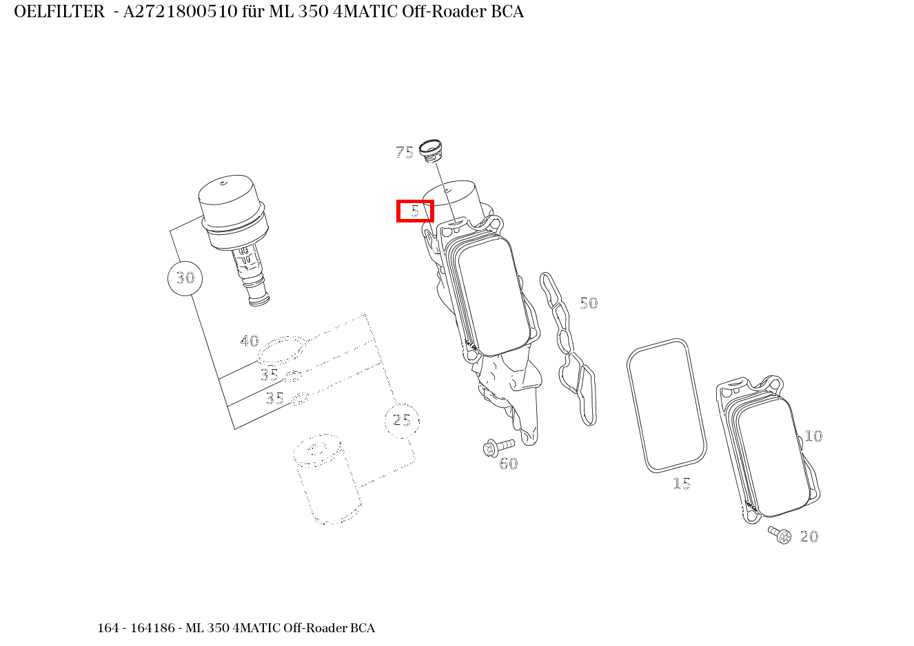 Ölfilter ML 350 4MATIC Off-Roader BCA 164 Ölfilter ML 350 4MATIC Off-Roader BCA 164