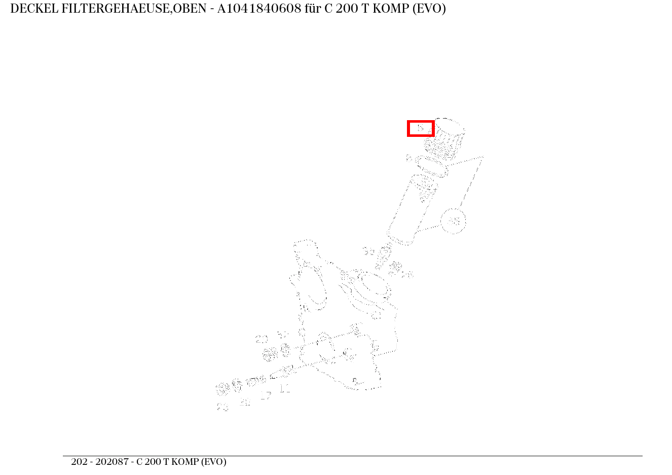 Deckel FILTERGEHAEUSE,OBEN C 200 T KOMP (EVO) 202