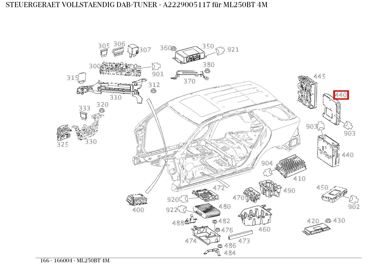 Steuergerät vollständig DAB-TUNER ML250BT 4M 166 Steuergerät vollständig DAB-TUNER ML250BT 4M 166