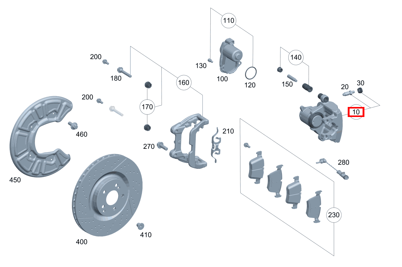 Kolbengehäuse Teilesatz rechts Mercedes-AMG GLC 63 4MATIC+ Coupé 253