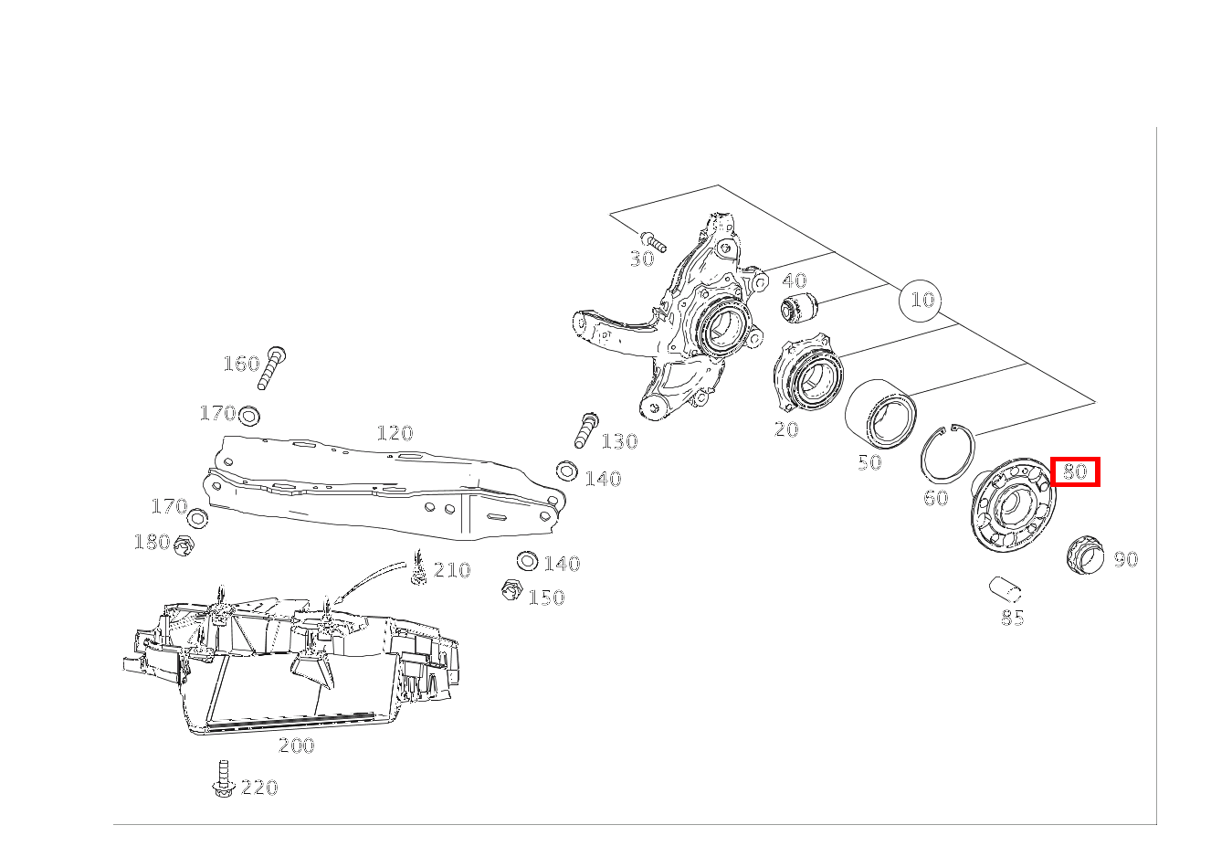 HINTERACHSRADFLANSCH Radträger rechts Mercedes-Maybach S 560 4MATIC 222