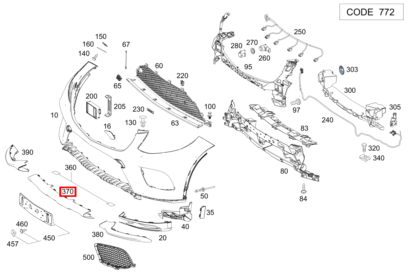 Abdeckung Stossfänger MITTE GLE 400 4MATIC Coupé BCA 292