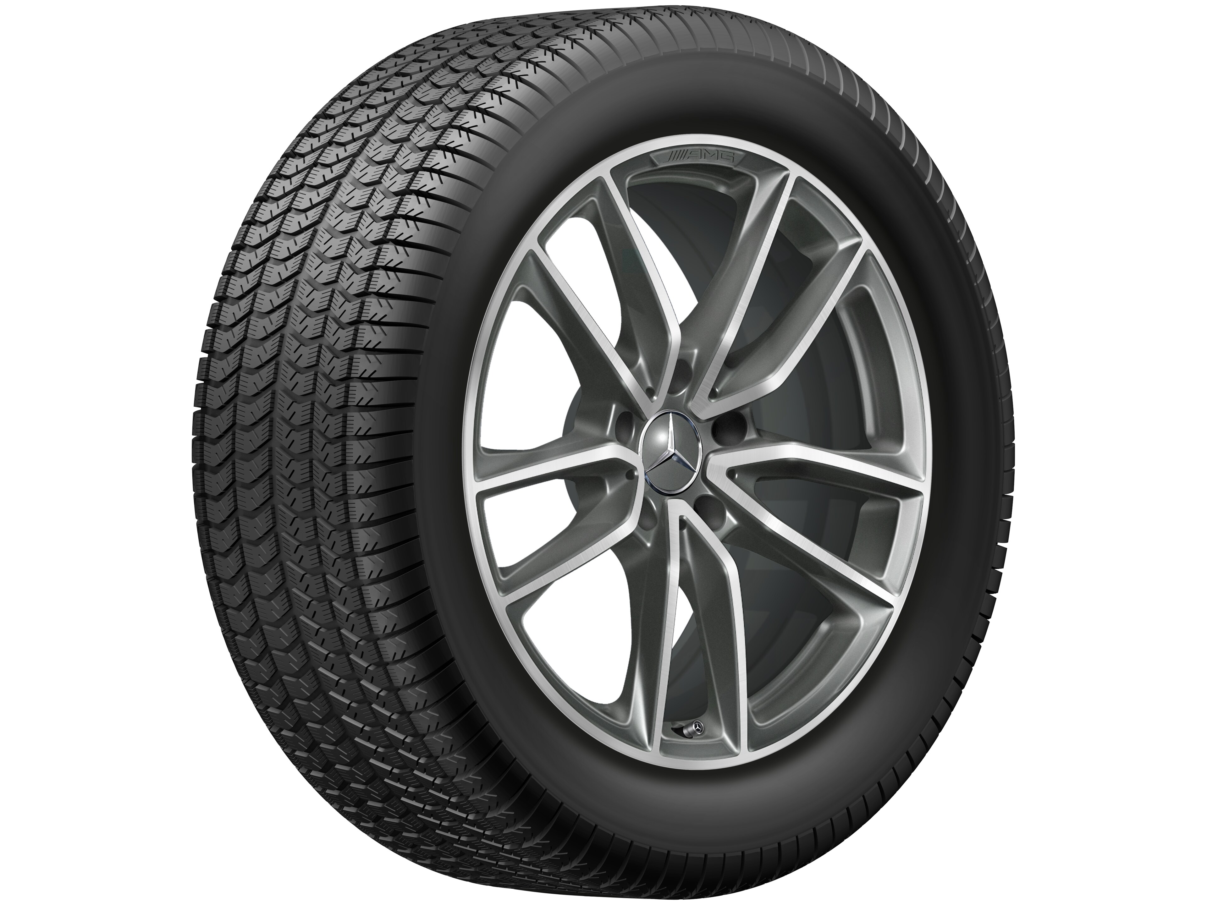 Mercedes-Benz -  AMG 5-Doppelspeichen-Rad, 50,8 cm (20 Zoll), glanzgedreht 8,5 J x 20 ET 32, titangrau