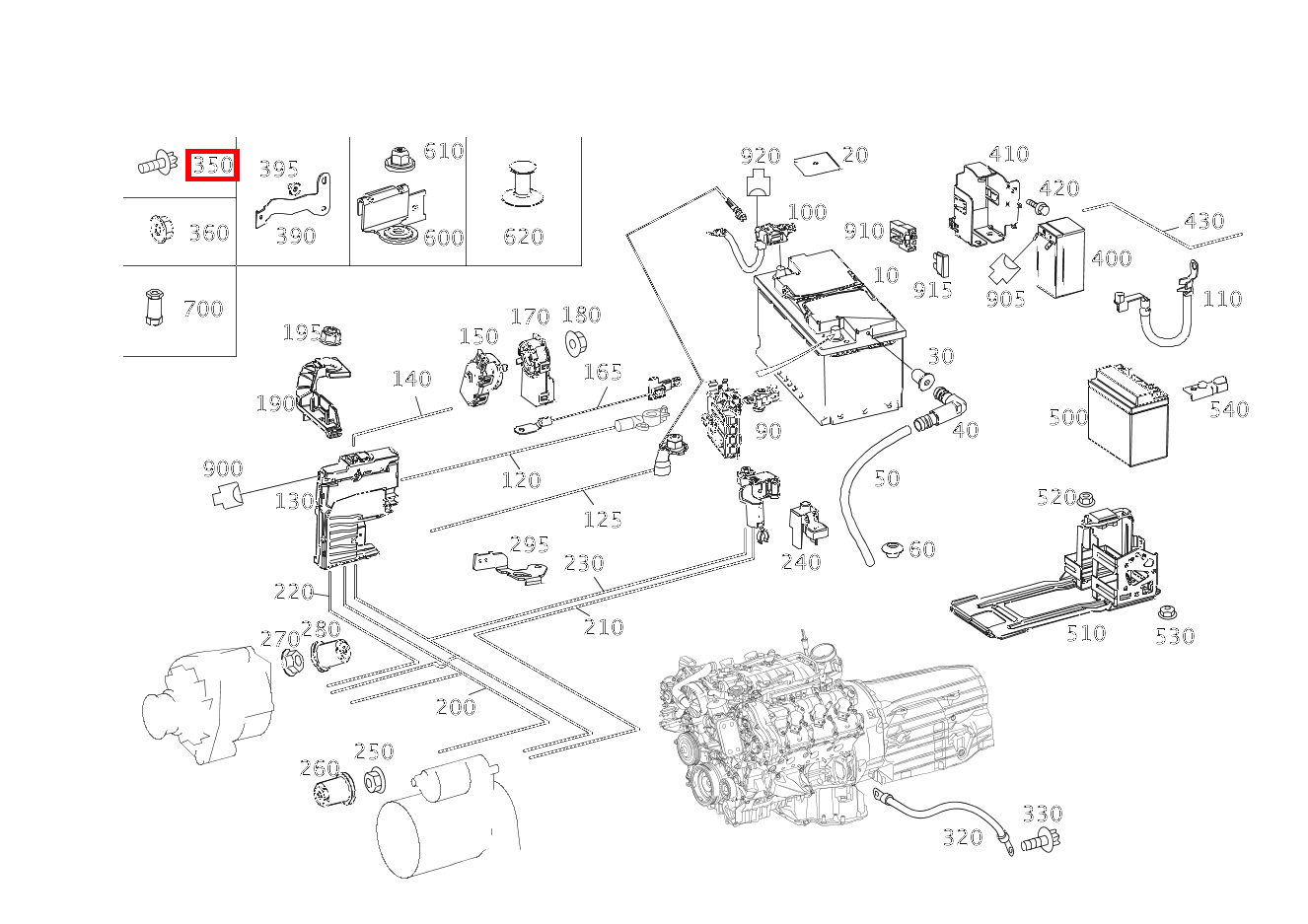 Sechsrundschraube STARTERLEITUNG AN GETRIEBEGEHAEUSE VORNE LINKS; M10X45 E250TCDI BLUE EFF 212 Sechsrundschraube STARTERLEITUNG AN GETRIEBEGEHAEUSE VORNE LINKS; M10X45 E250TCDI BLUE EFF 212