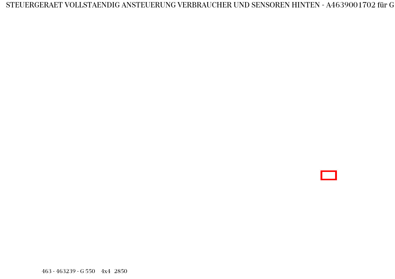 Steuergerät vollständig ANSTEUERUNG VERBRAUCHER UND SENSOREN HINTEN G 550 4x4 2850 463