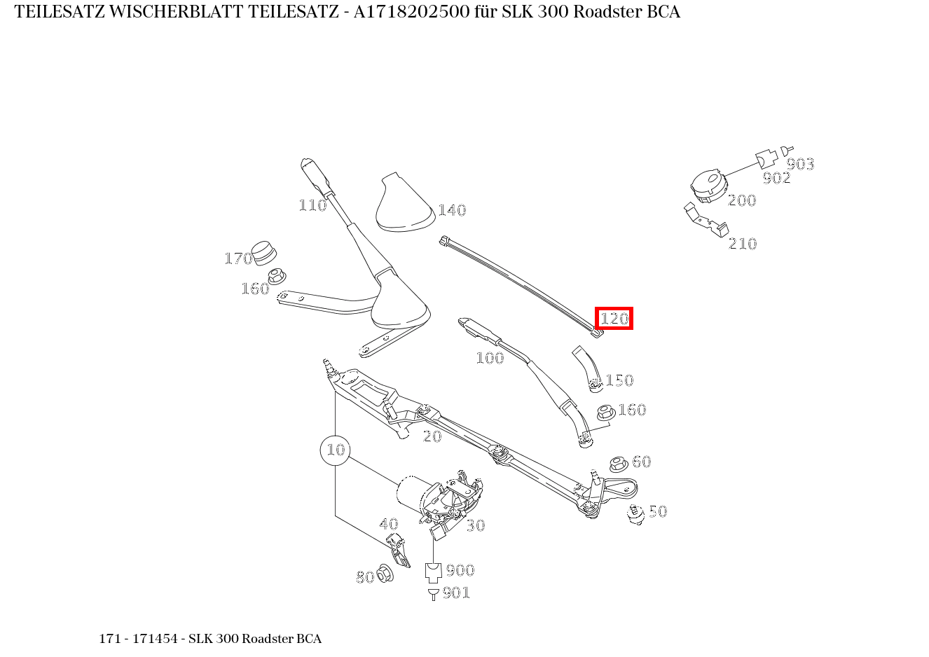 Teilesatz Wischerblatt TEILESATZ SLK 300 Roadster BCA 171 Teilesatz Wischerblatt TEILESATZ SLK 300 Roadster BCA 171
