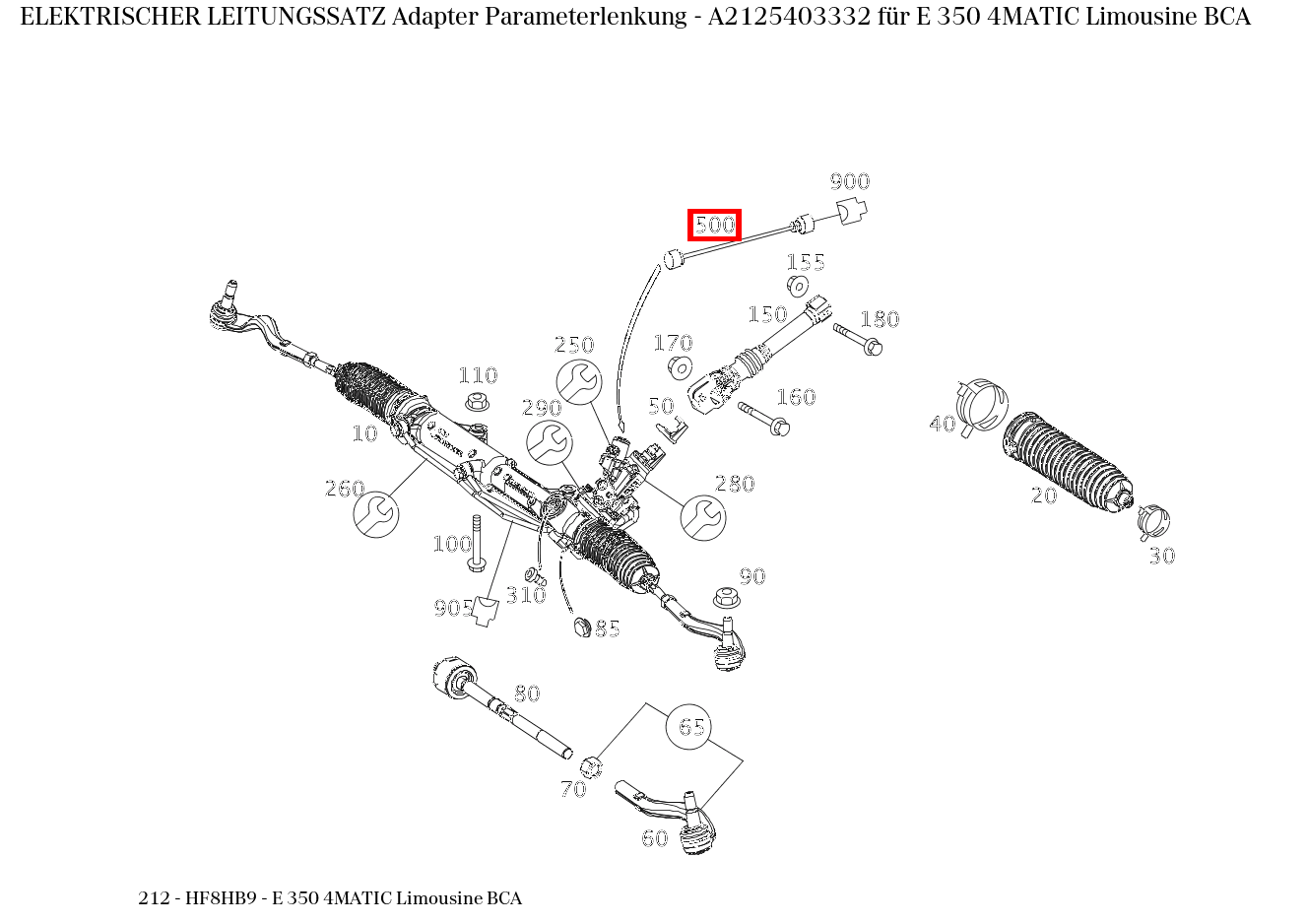 Elektrischer Leitungssatz Adapter Parameterlenkung E 350 4MATIC Limousine BCA 212 Elektrischer Leitungssatz Adapter Parameterlenkung E 350 4MATIC Limousine BCA 212