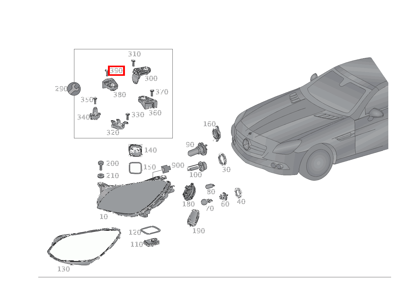 Sechsrundschraube Befestigung Halter rechts F3; 4X12 SLK55 AMG 172