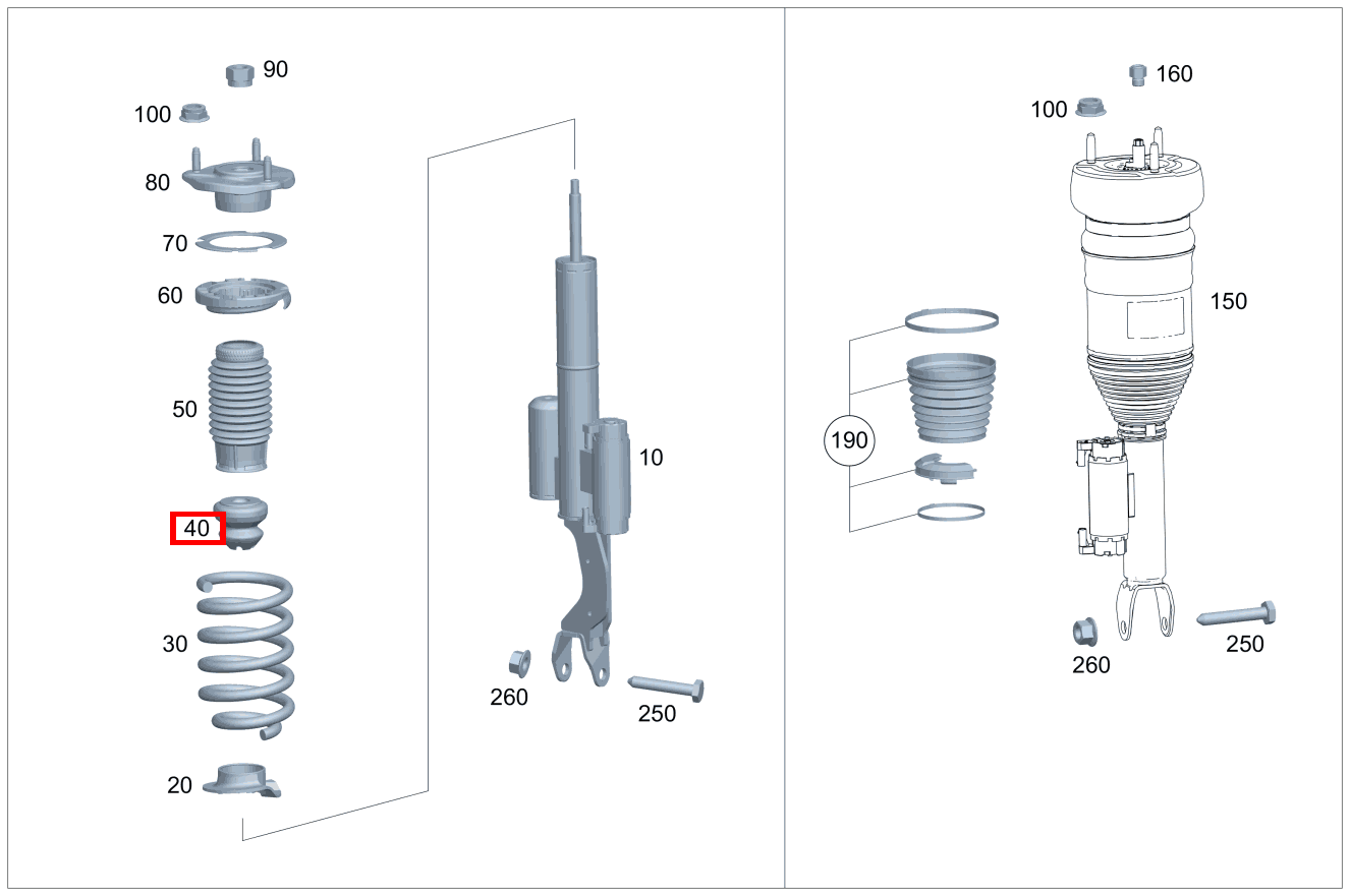 Anschlagpuffer Stossd. Links und rechts für C-Klasse 205 kaufen 