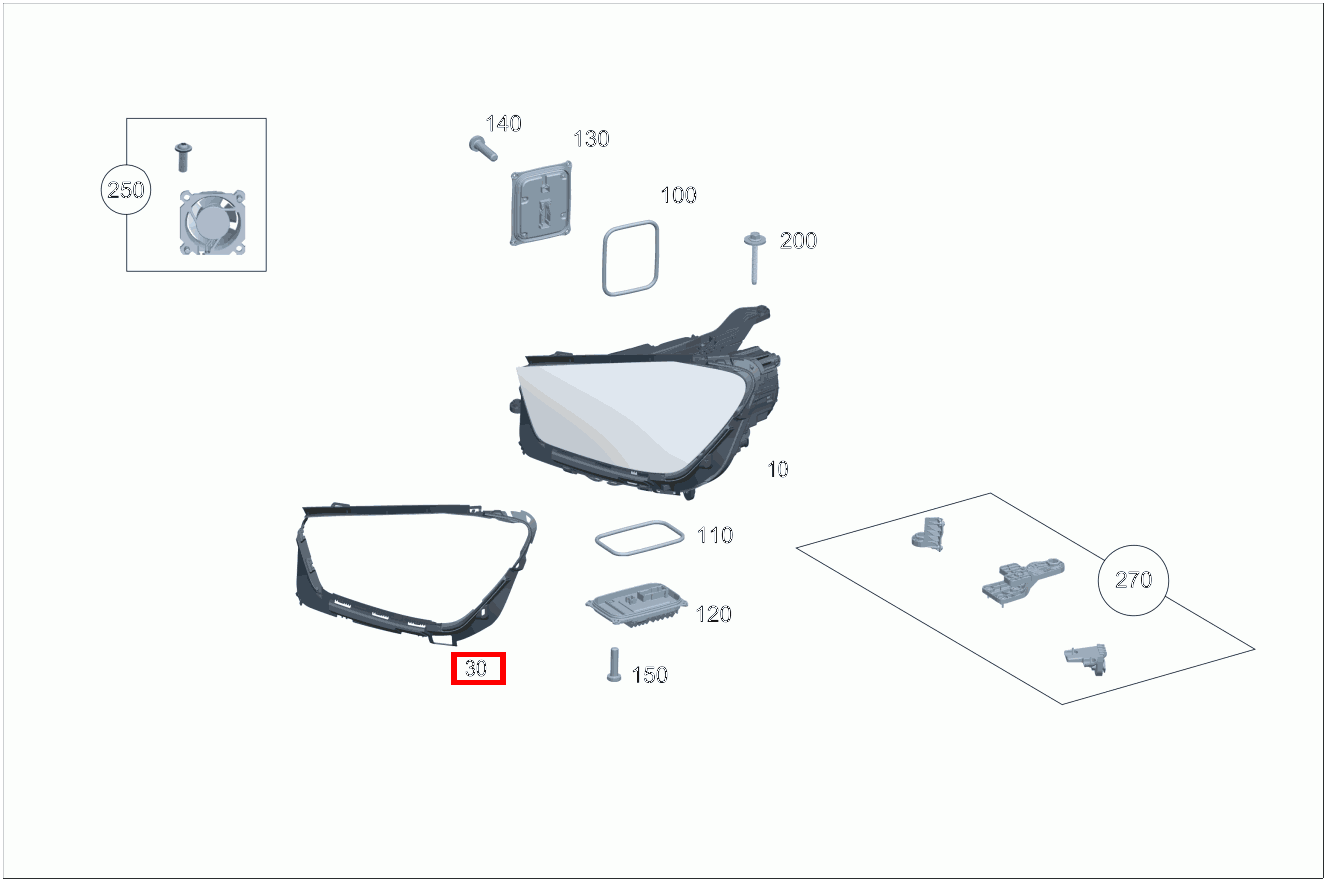 Dichtung Leuchtengehäuse Links GLE 400 d 4MATIC 247 Dichtung Leuchtengehäuse Links GLE 400 d 4MATIC 247