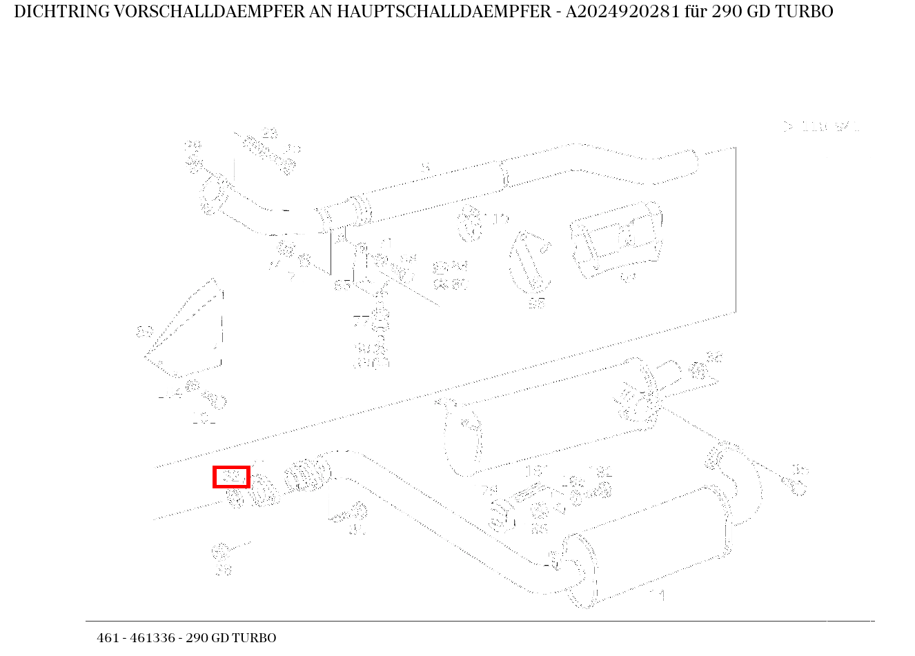 Dichtring VORSCHALLDAEMPFER AN HAUPTSCHALLDAEMPFER 290 GD TURBO 461 Dichtring VORSCHALLDAEMPFER AN HAUPTSCHALLDAEMPFER 290 GD TURBO 461