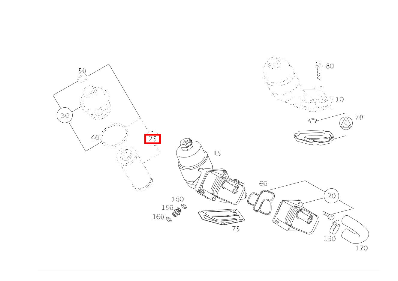 Teilesatz Filtereinsatz A 200 TURBO COUPE 169