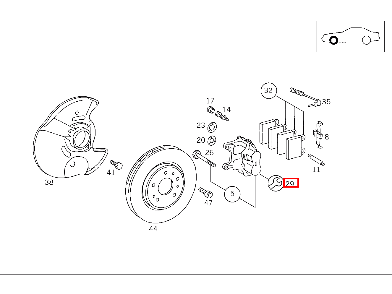 Reparatursatz BREMSSATTEL SL 500/500 SL 129 Reparatursatz BREMSSATTEL SL 500/500 SL 129