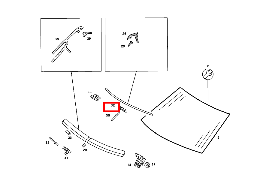 DREHBEFEST.-STECKKLAMMER ZIERSTAB AN DACHBEPLANKUNG 190 D 2.5 Limousine 201 DREHBEFEST.-STECKKLAMMER ZIERSTAB AN DACHBEPLANKUNG 190 D 2.5 Limousine 201