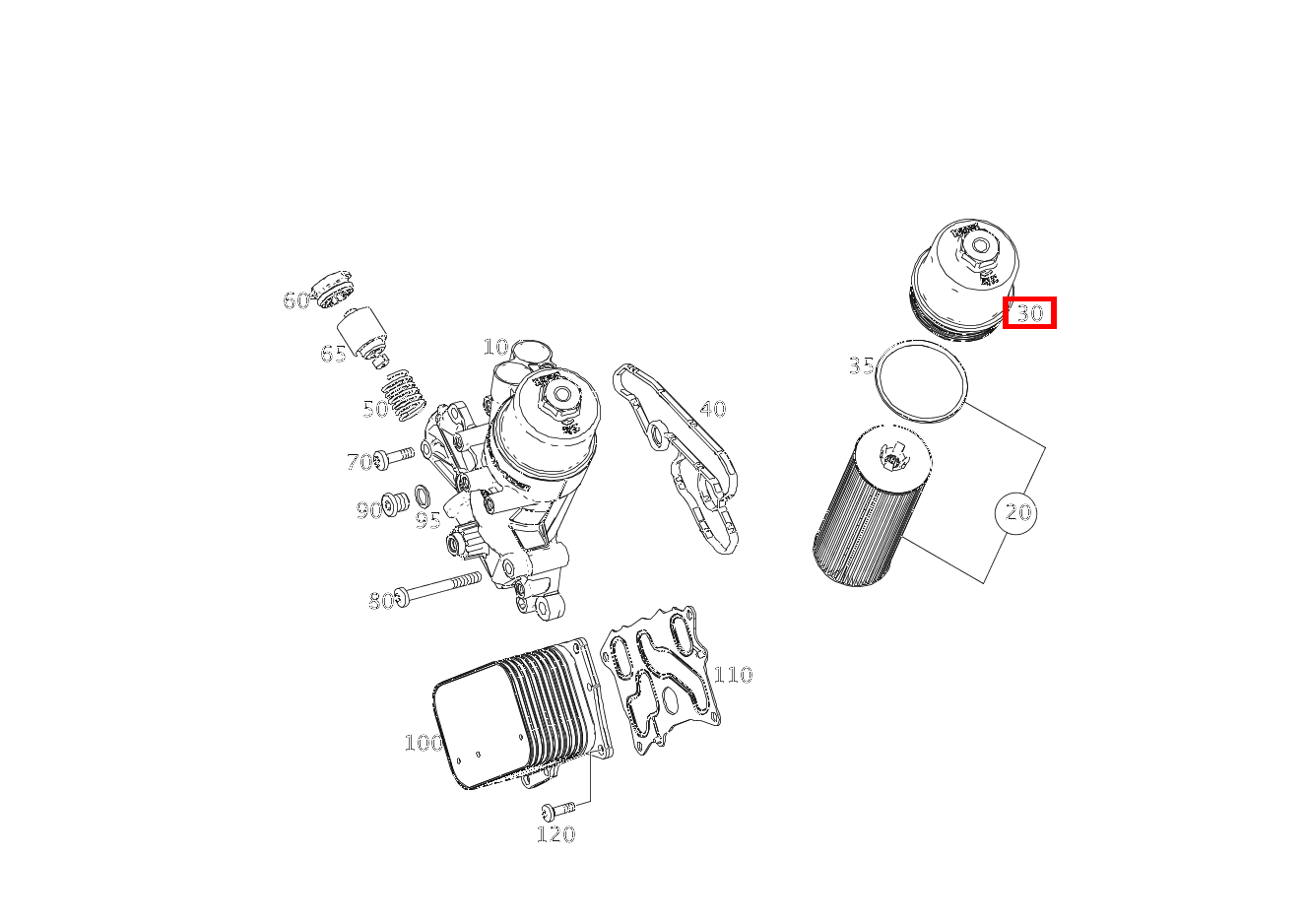 OELFILTER-GEHAEUSEDECKEL SLK55 AMG 172