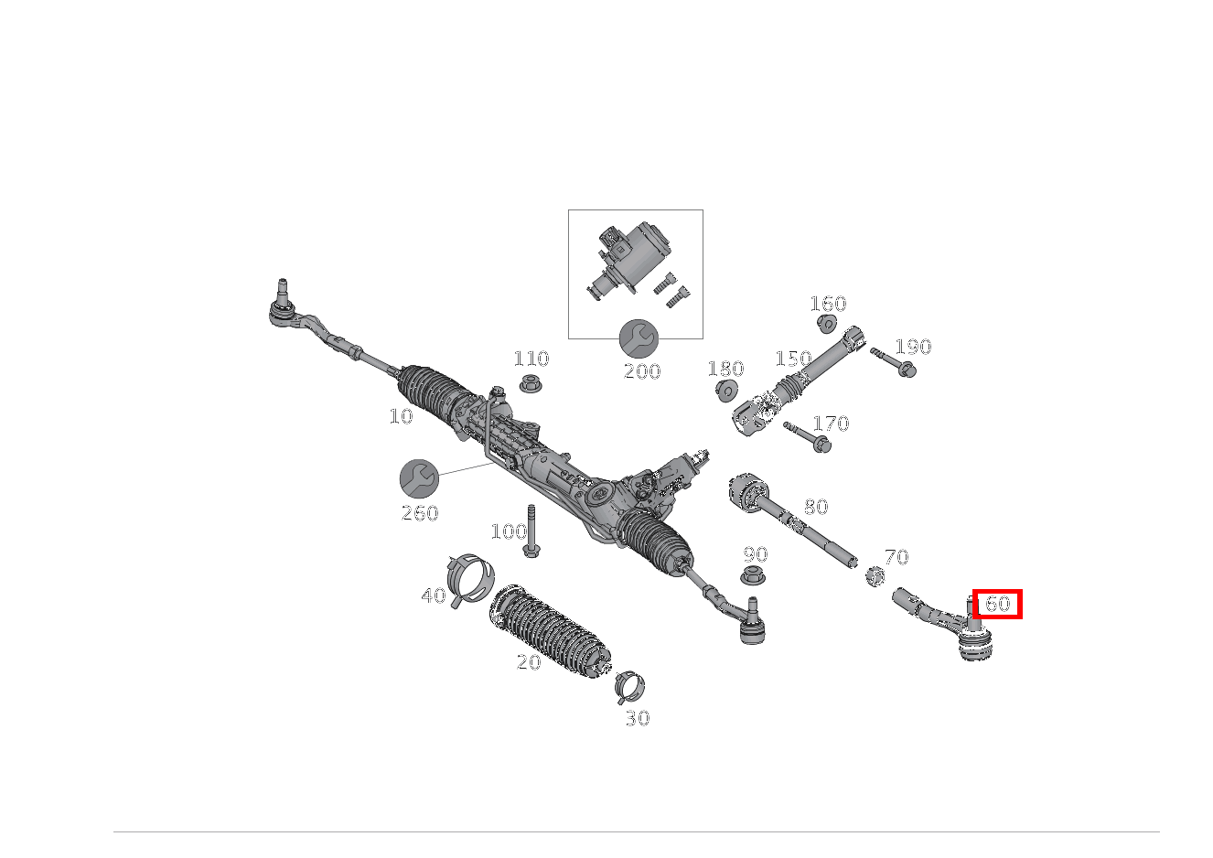 REP.SATZ SPURSTANGE LINKS AUSSEN SLK55 AMG 172