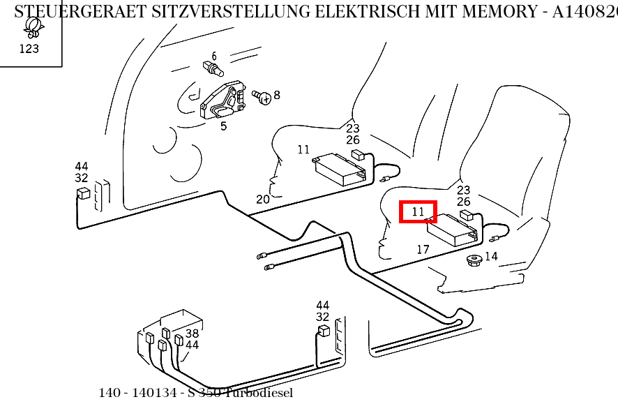 STEUERGERAET SITZVERSTELLUNG ELEKTRISCH MIT MEMORY S 350 Turbodiesel 140 STEUERGERAET SITZVERSTELLUNG ELEKTRISCH MIT MEMORY S 350 Turbodiesel 140
