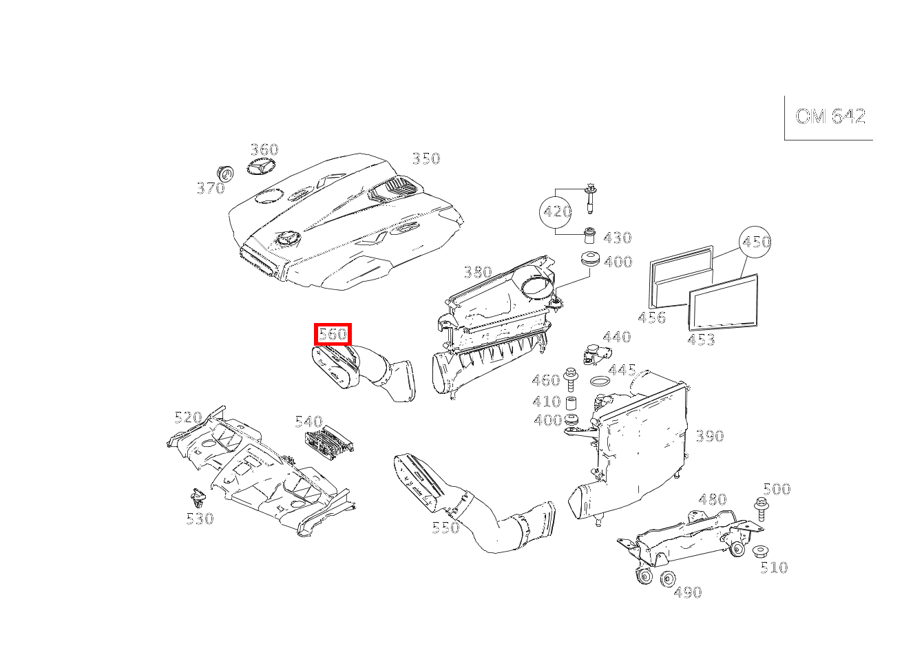 Rohluftleitung RECHTS E350CDI BE CA 207 Rohluftleitung RECHTS E350CDI BE CA 207