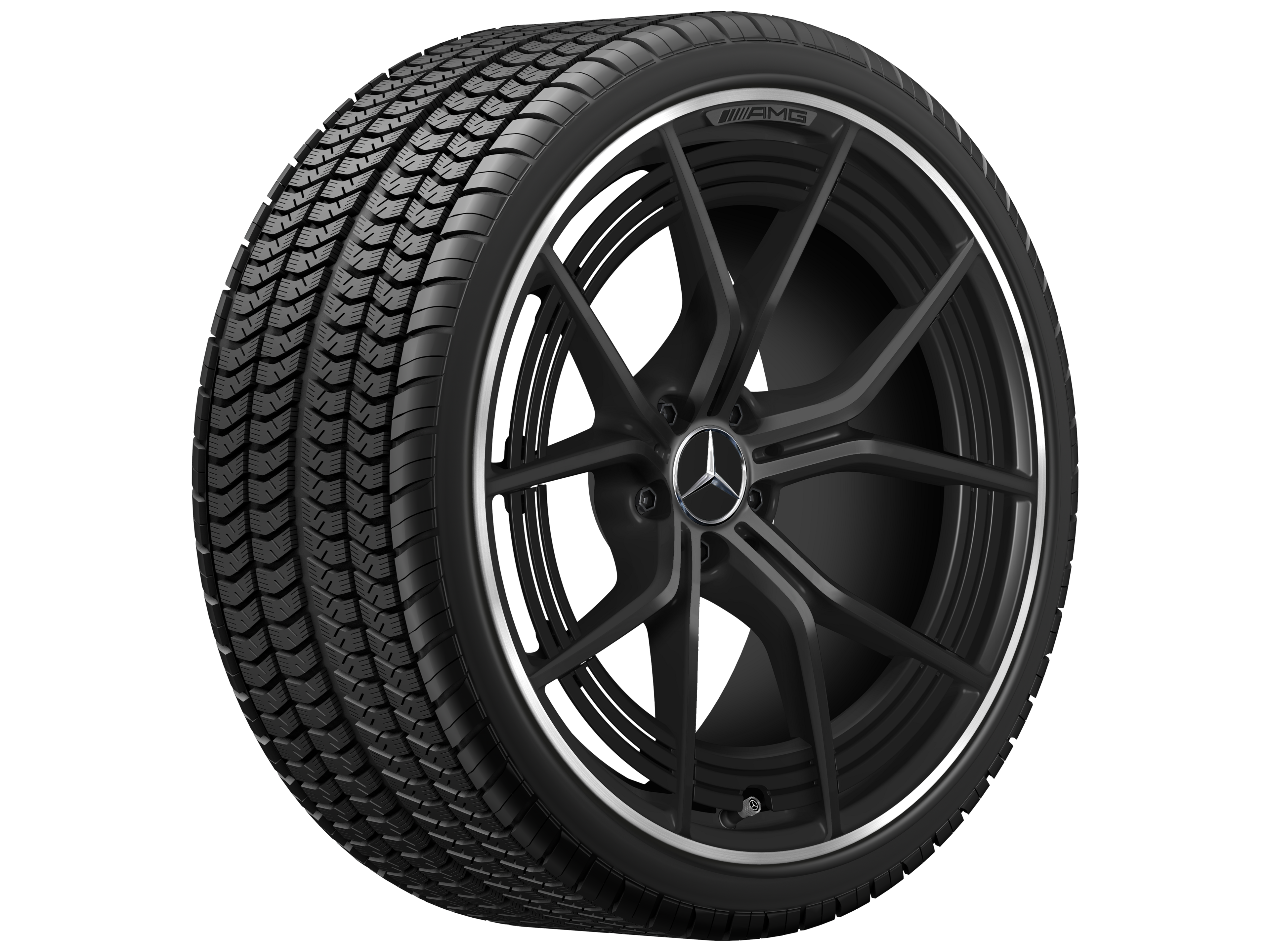 AMG Schmiederad Kreuzspeichen-Design, 21 Zoll, 11 J x 21 ET 33, schwarz matt