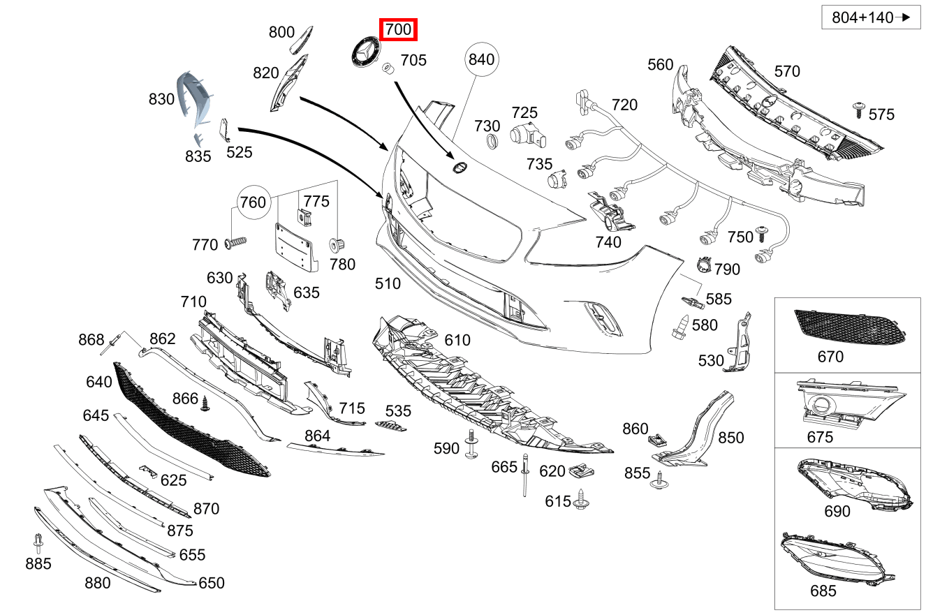 Firmenzeichen An Stoßfänger Mercedes-Benz A 45 AMG 4M 176