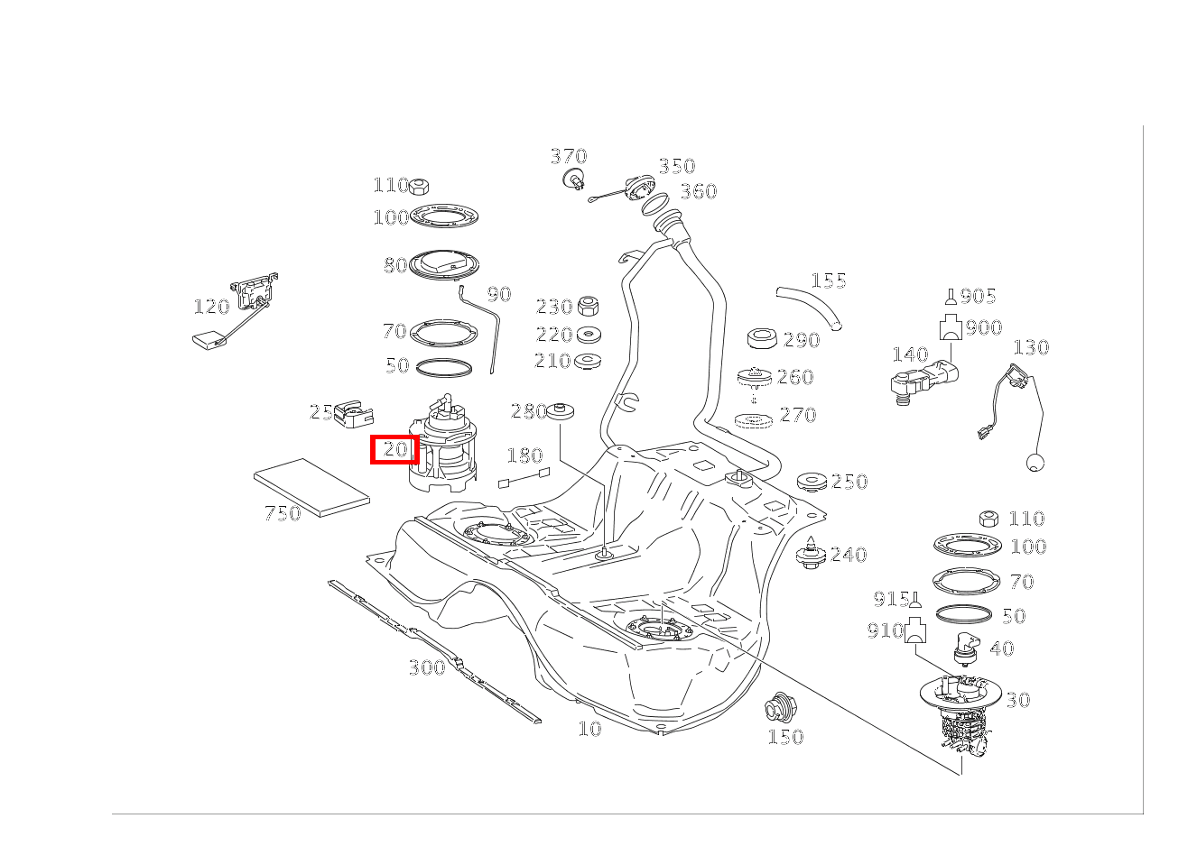 Kraftstoffpumpe Kraftstoffbehälter CL 600 COUPE 216 Kraftstoffpumpe Kraftstoffbehälter CL 600 COUPE 216