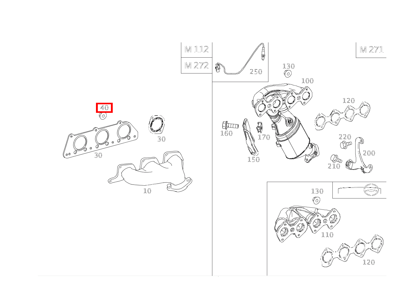 Sechskantmutter AUSPUFFKRUEMMER AN ZYLINDERKOPF; M6 C 320 Sportcoupé 203 Sechskantmutter AUSPUFFKRUEMMER AN ZYLINDERKOPF; M6 C 320 Sportcoupé 203