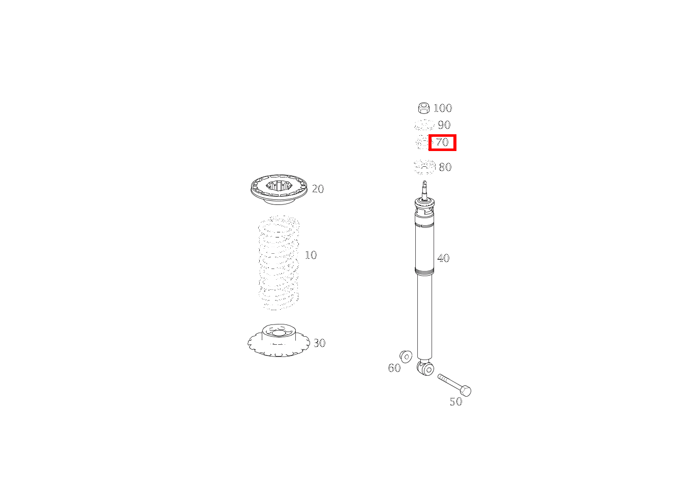 ELASTOMERRING STOSSDAEMPFER AN KAROSSERIE B 200 Turbo Sports Tourer 245 ELASTOMERRING STOSSDAEMPFER AN KAROSSERIE B 200 Turbo Sports Tourer 245