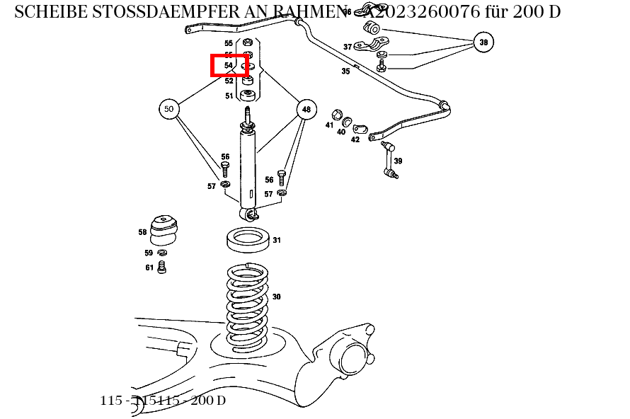 Scheibe STOSSDAEMPFER AN RAHMEN 200 D 115
