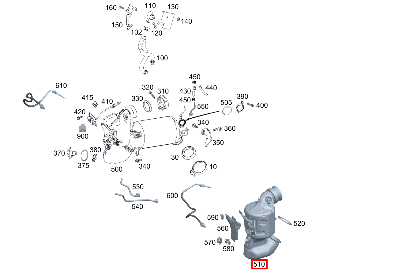 Abgasleitung Katalysator G 400 d 463 Abgasleitung Katalysator G 400 d 463