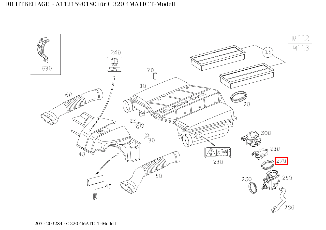 Dichtbeilage C 320 4MATIC T-Modell 203