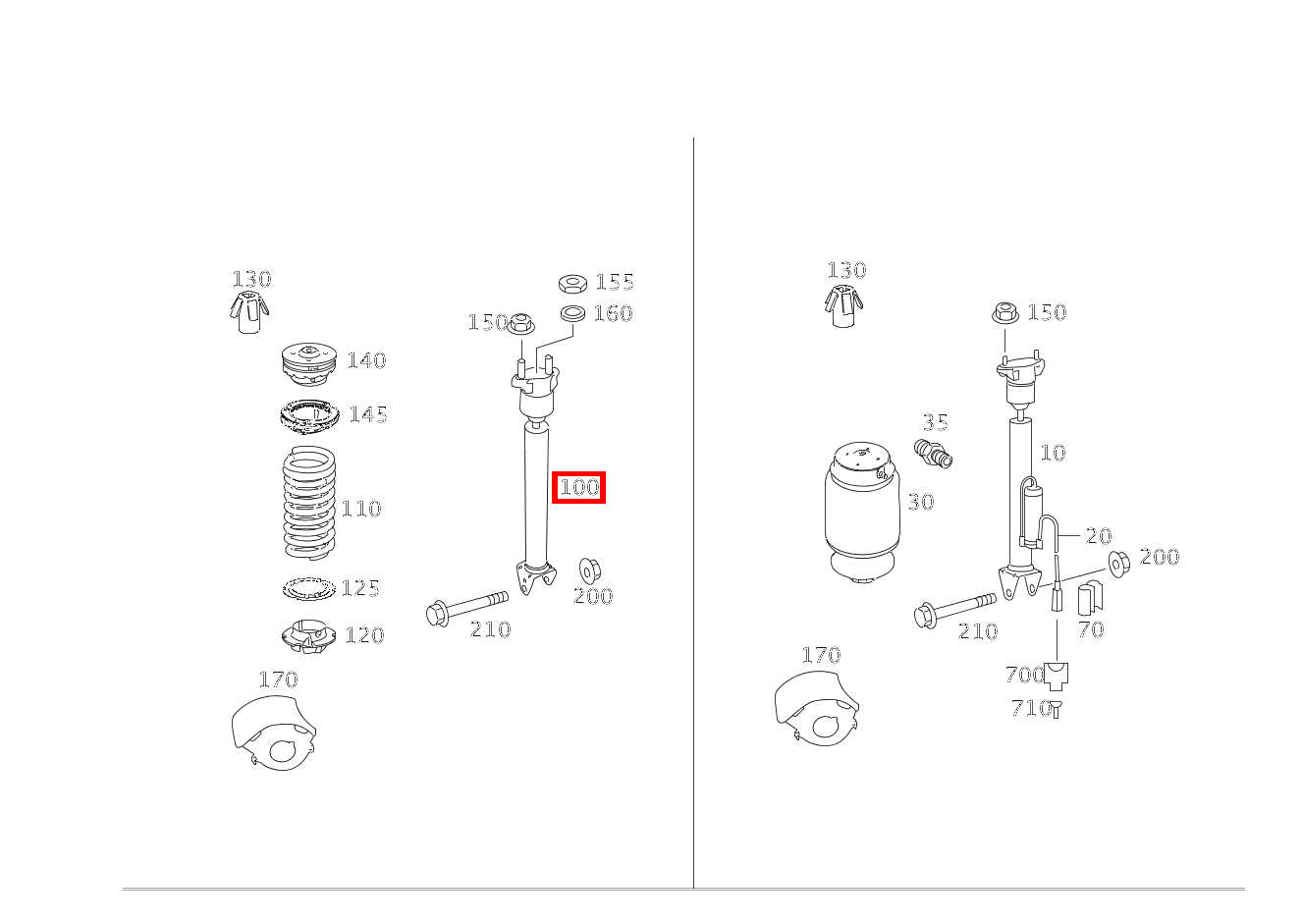 Stossdämpfer HINTEN ML 350 4M BCA 164