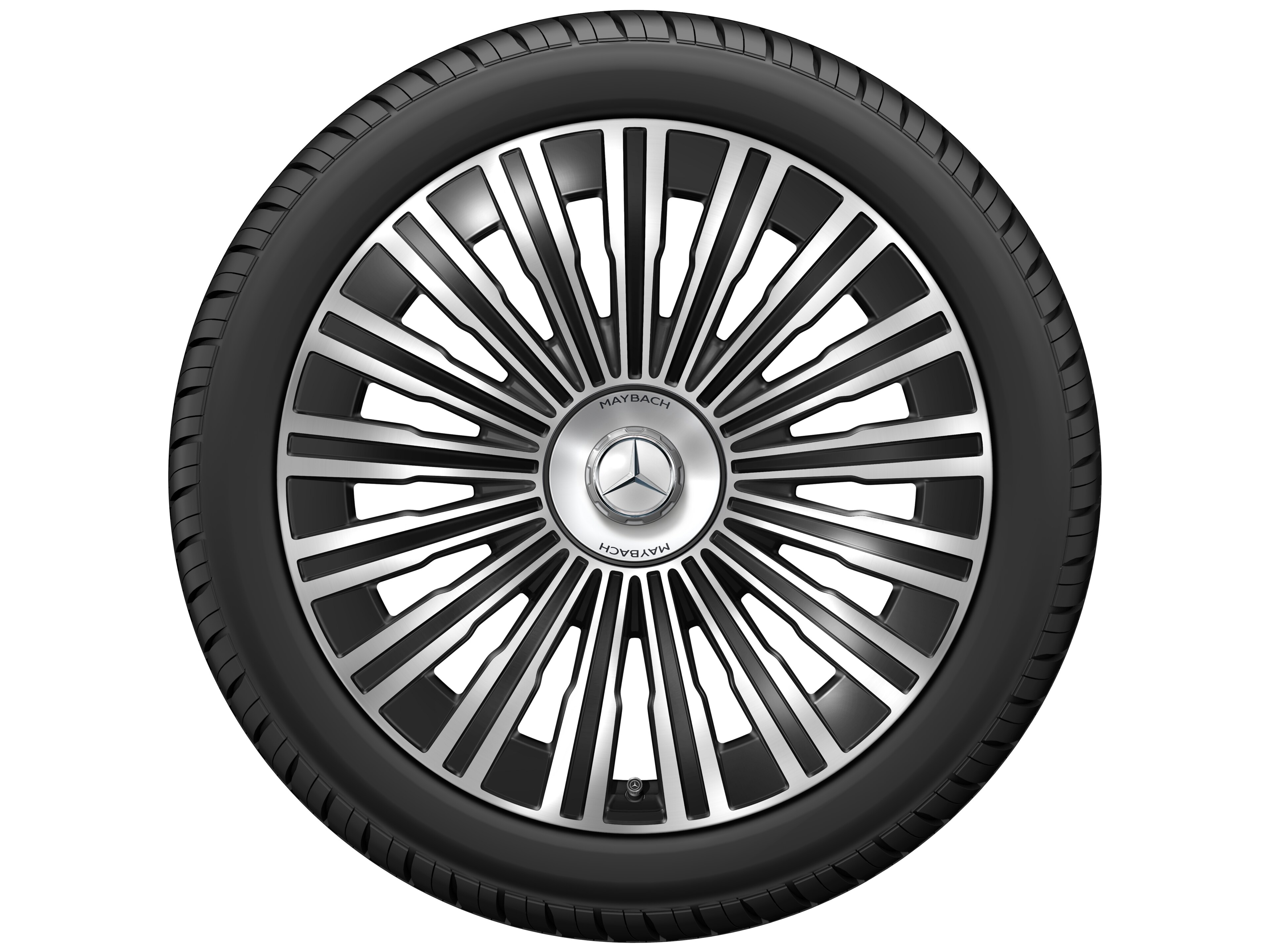 Vielspeichen-Rad, Aero, 21 Zoll, 9,5 J x 21 ET 27,6, schwarz, glanzgedreht