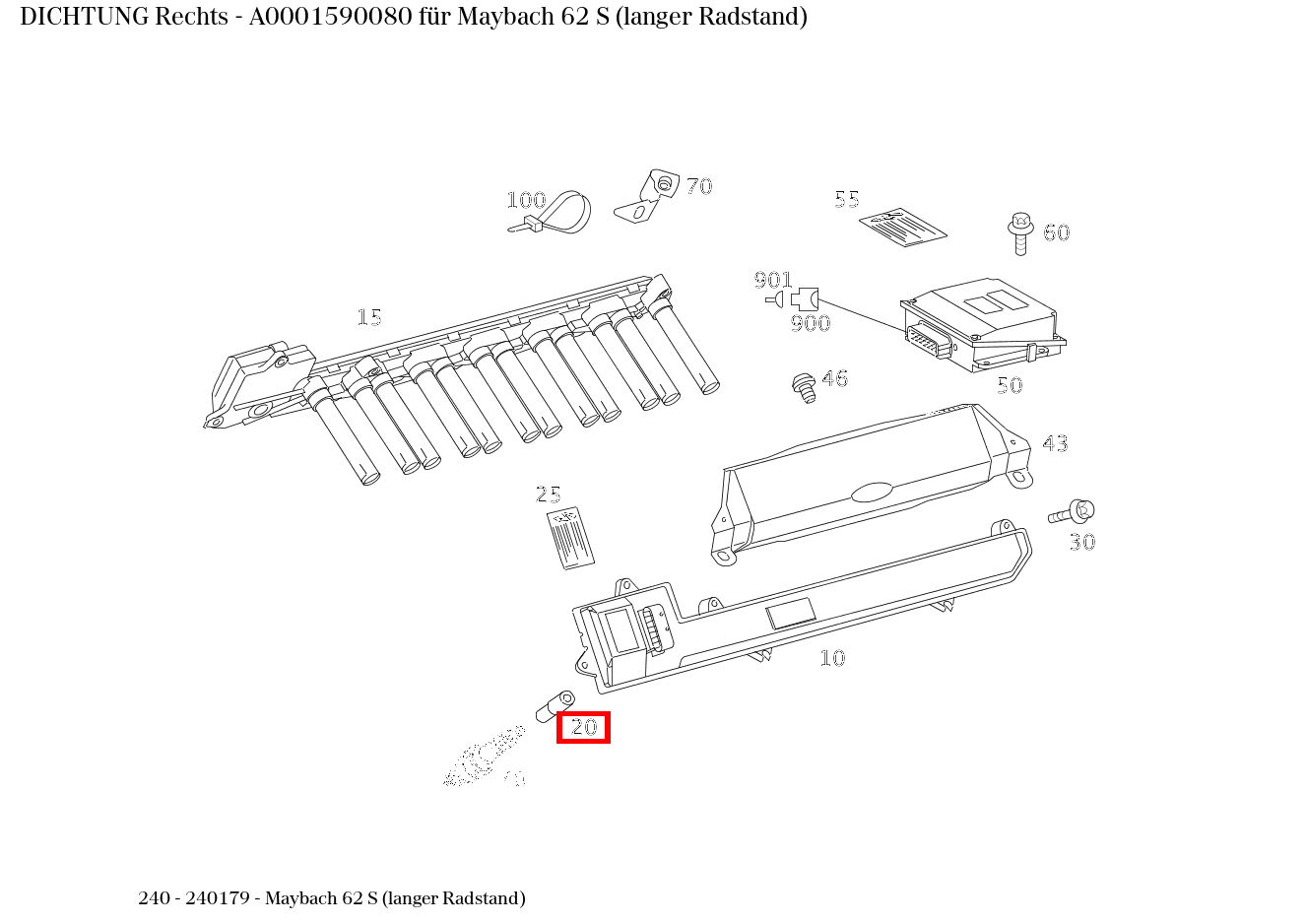 ABDICHTUNG Rechts Maybach 62 S (langer Radstand) 240