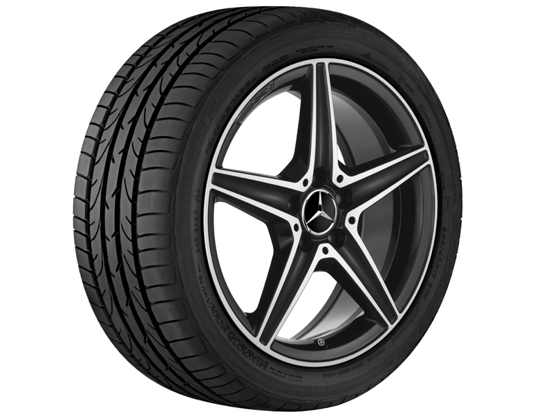 Original AMG 18 Zoll AMG 5-Speichen-Rad schwarz glanzgedreht mit 