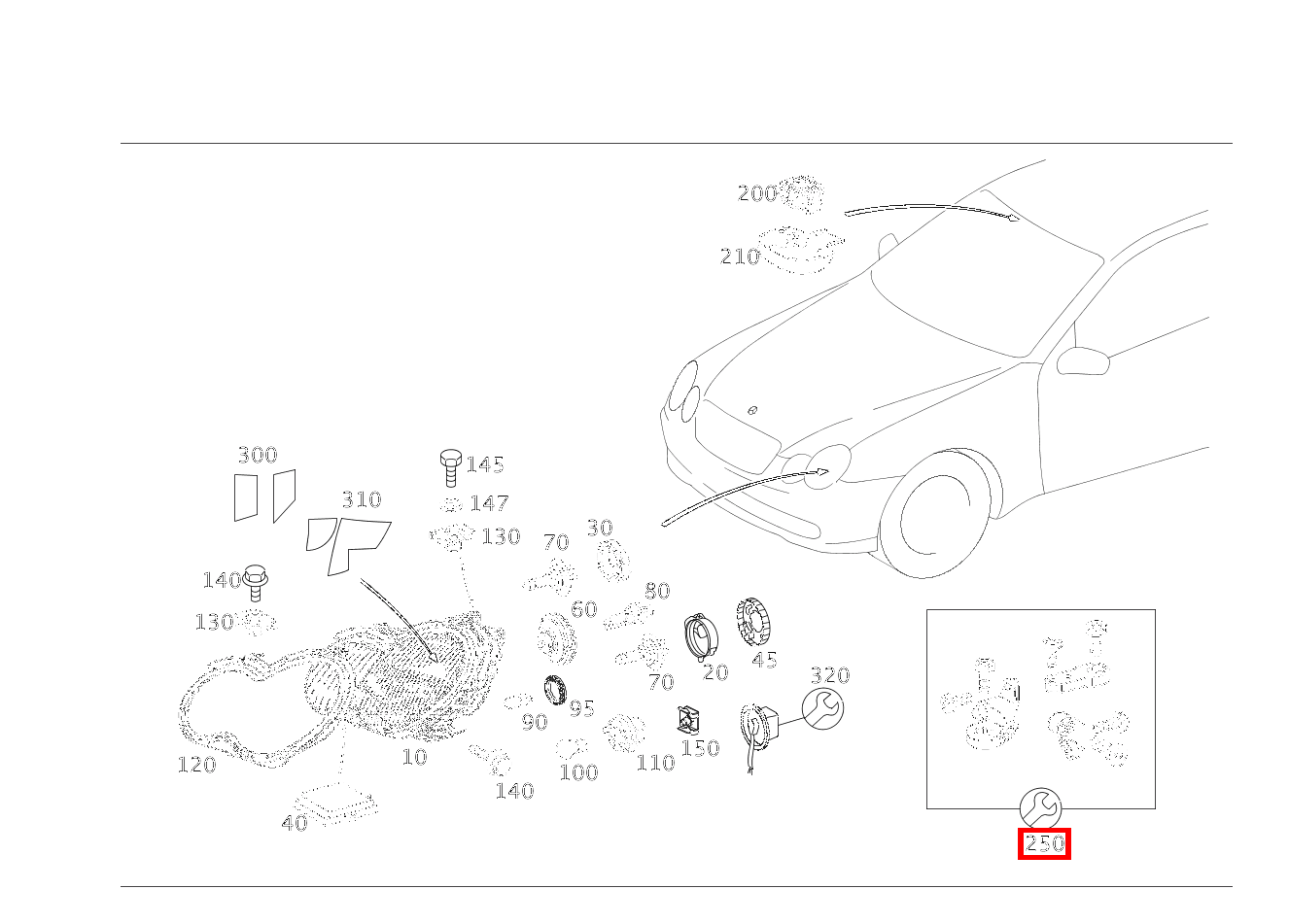 Reparatursatz Halter HALTER RECHTS CLC 350 Sportcoupé 203