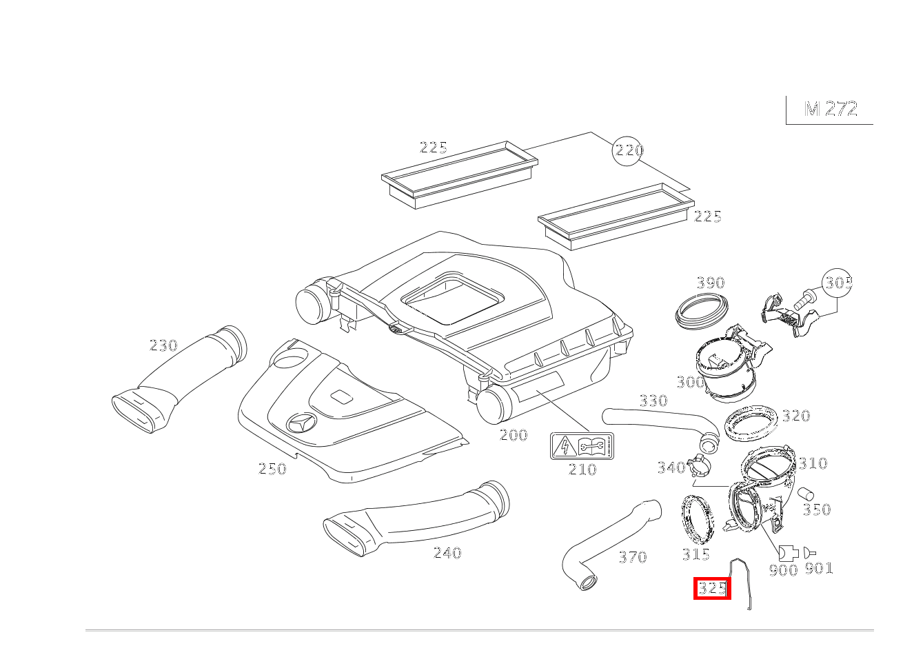 KLEMMBUEGEL BEFESTIGUNG LUFTMASSENMESSER SLK 350 Roadster Sportmotor 171