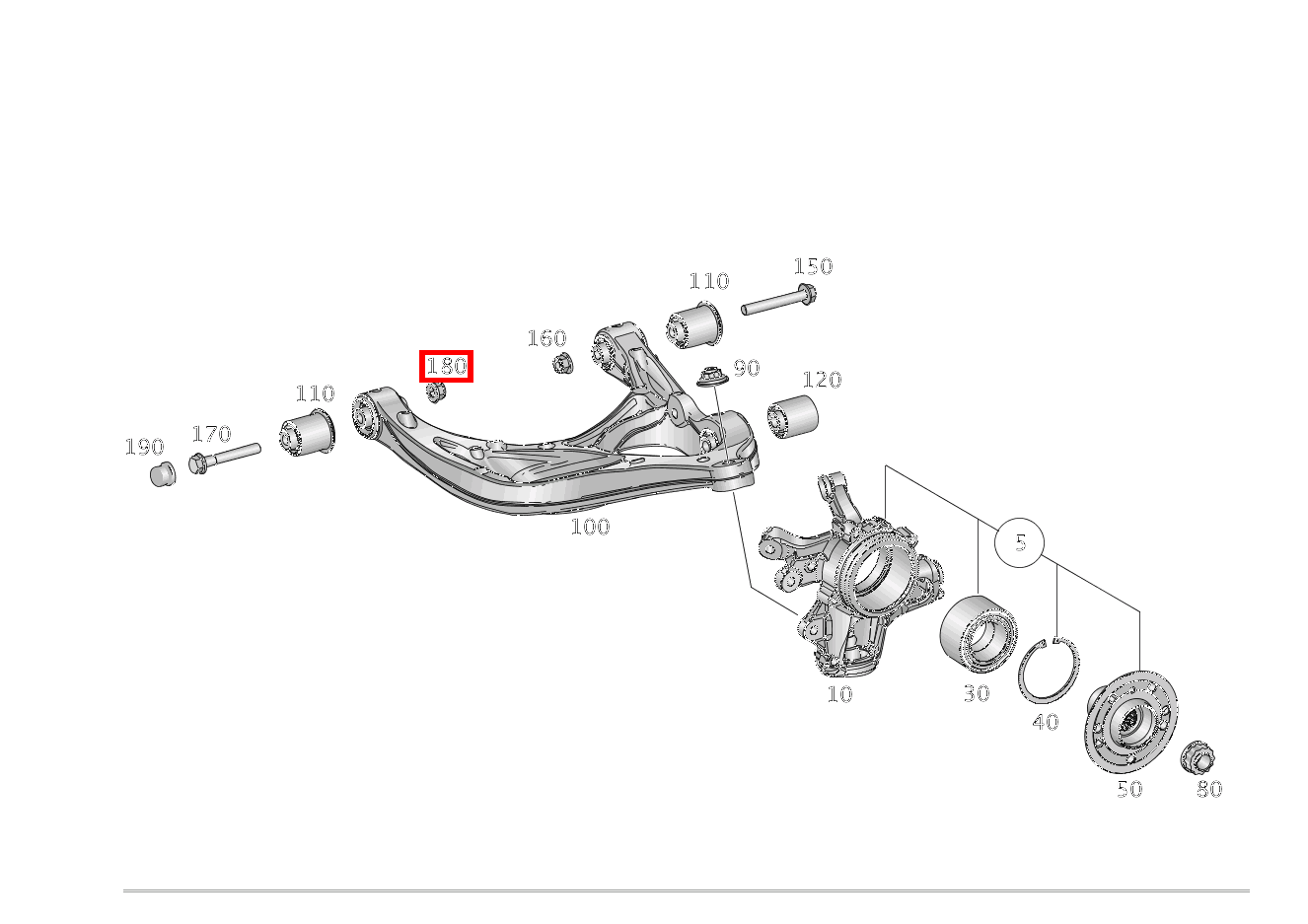 Mutter QUERLENKER RECHTS; AN INTEGRALTRAEGER; M14X1.5 GLE 350 4MATIC 166