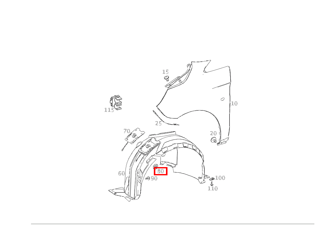 KUNSTSTOFFMUTTER Radlauf vorn rechts Vito 116 CDI Kasten Lang 245