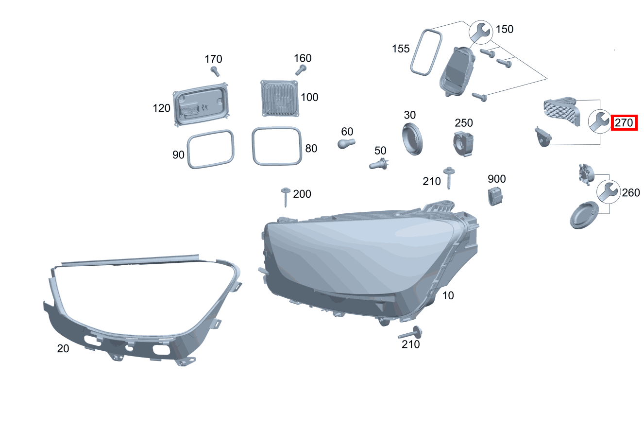 Reparatursatz Halter Reparaturlösung für Scheinwerfer links Mercedes-AMG GLC 63 S 4MATIC+ Coupé 253 Reparatursatz Halter Reparaturlösung für Scheinwerfer links Mercedes-AMG GLC 63 S 4MATIC+ Coupé 253